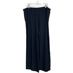 J.Jill Women's NWT Deep Blue‎ Wide Leg Rayon Pants Elastic Waist Size XL